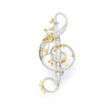 Copper Rose Music Note Brooch Pin