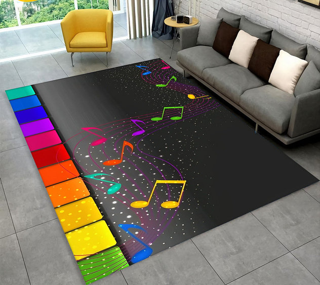 Music Note Art Area Rug