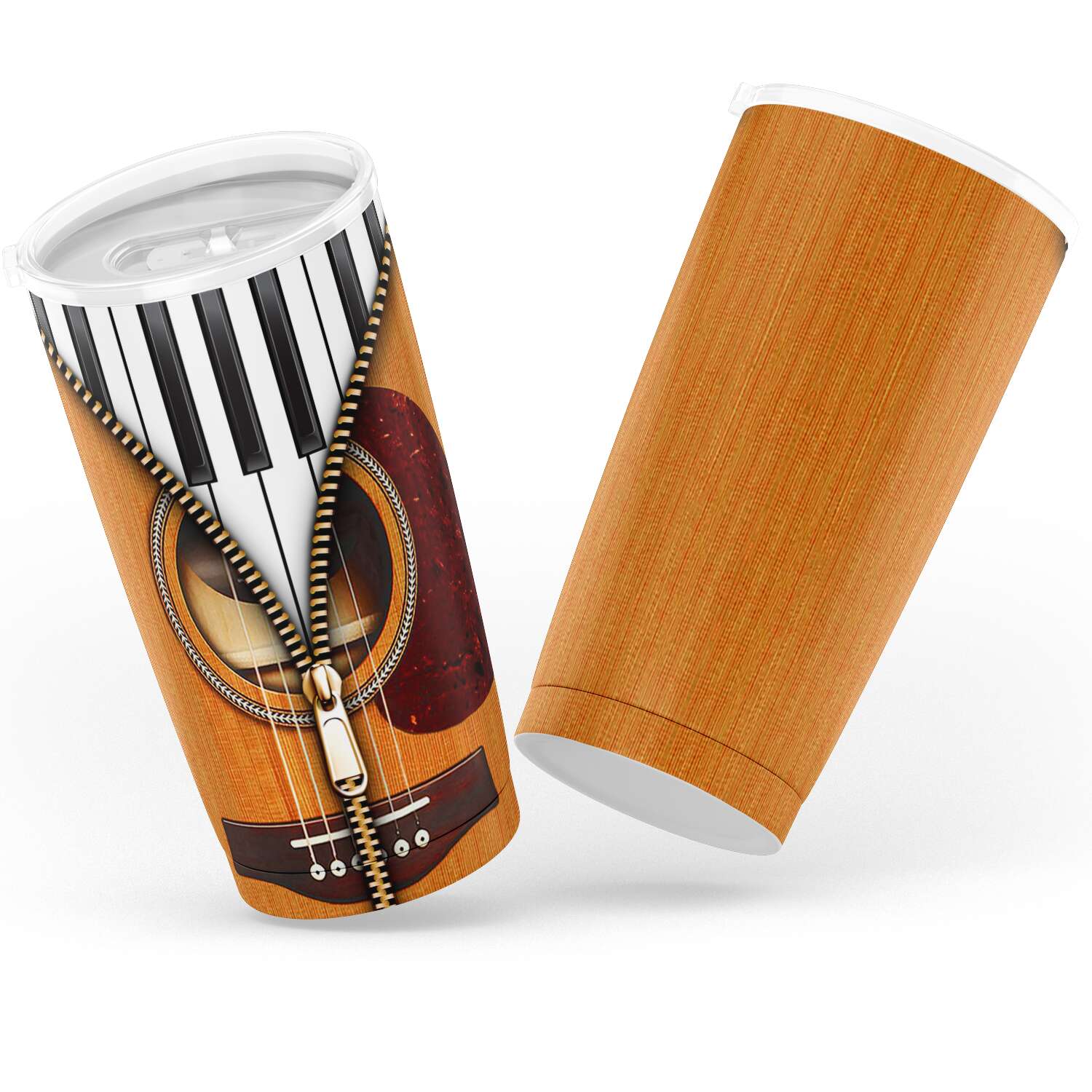 Wooden Guitar Zip Tumbler