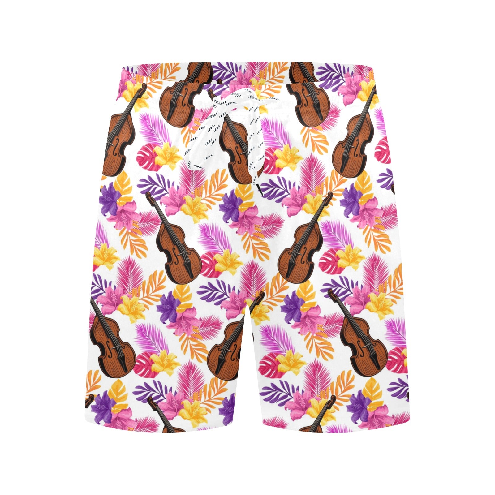 Violin Florals Beach Shorts