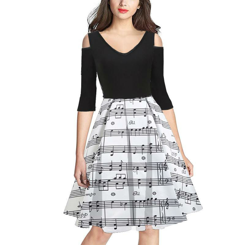 Music Note Vintage Dress