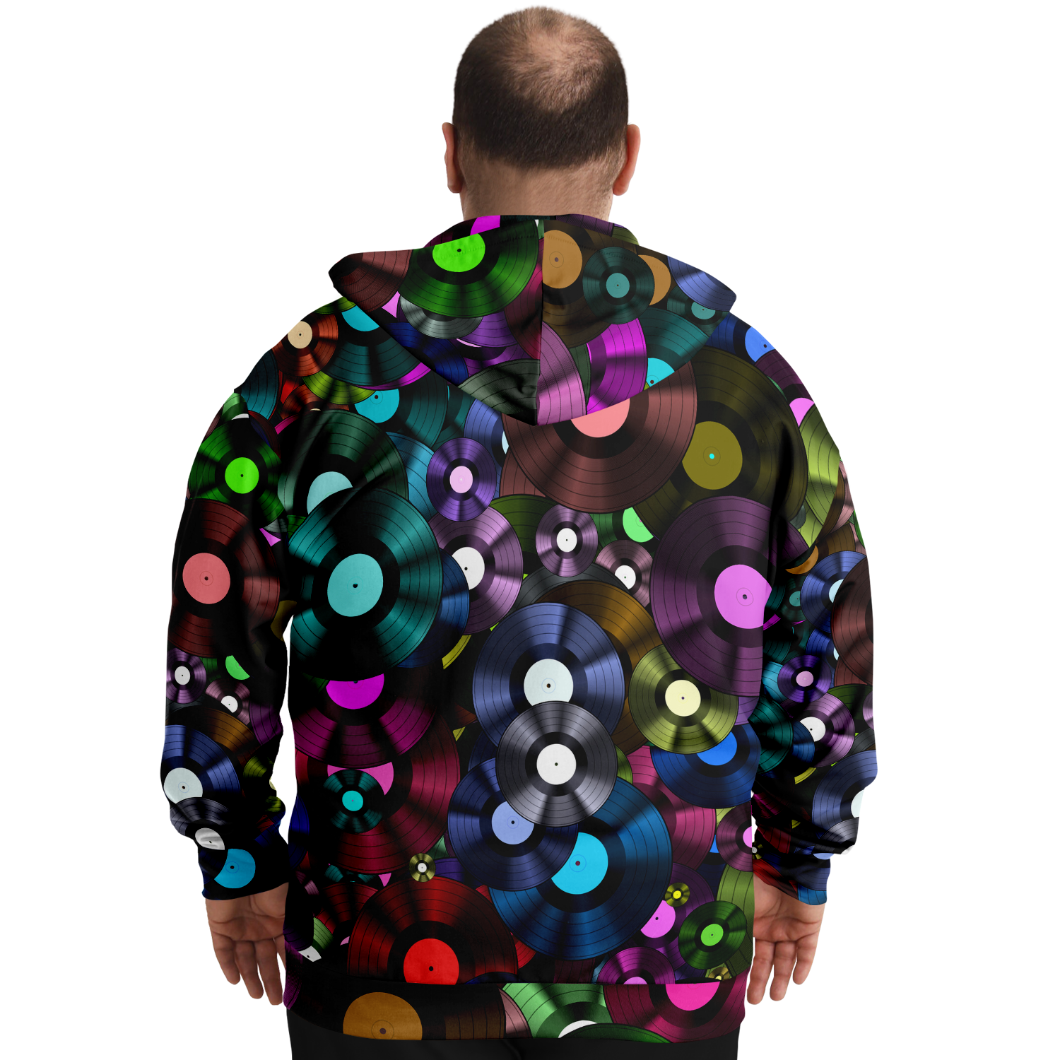 Colorful Vinyl Plus-Size Zip Hoodie - Artistic Pod