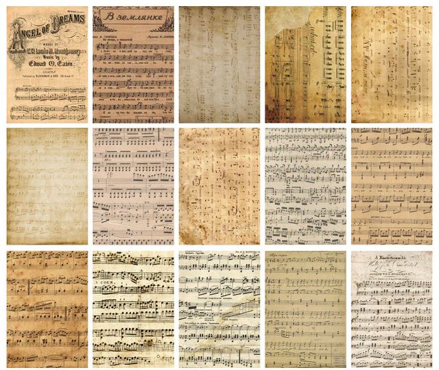 Retro Music Score Paper Decor
