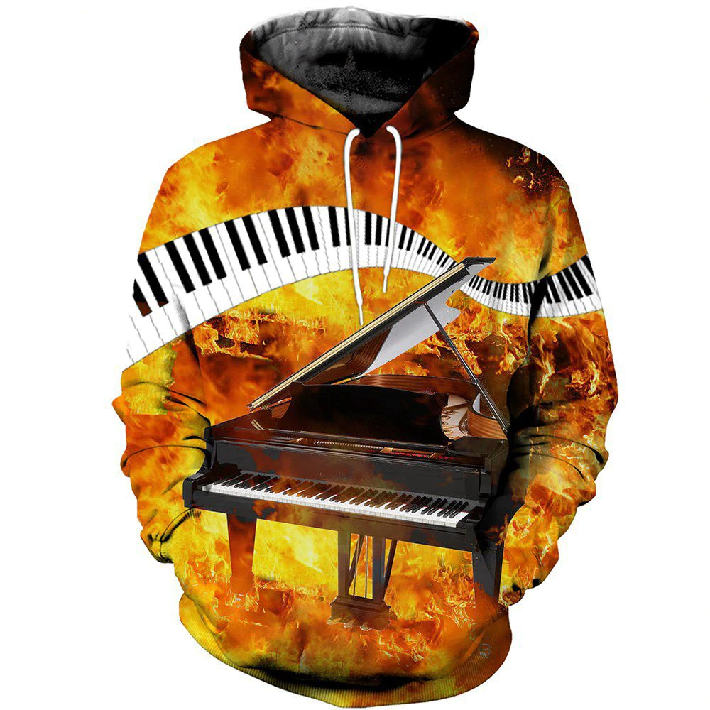 Piano in Fire Hoodie/Sweatshirt