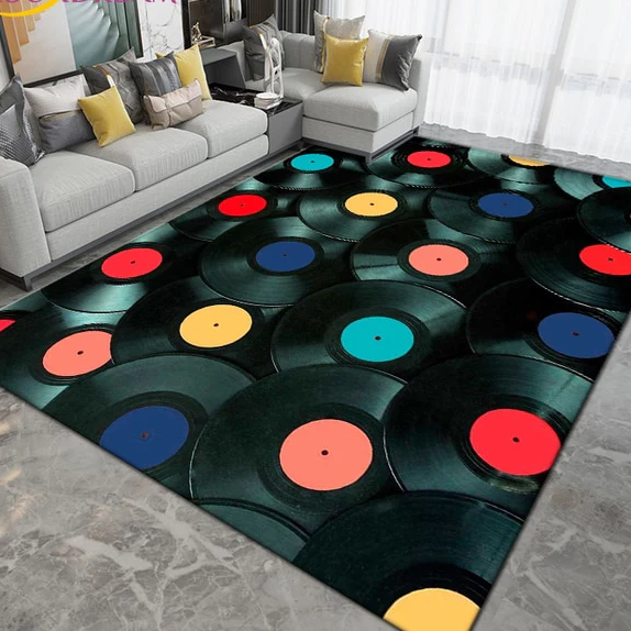 Colorful Vinyl Record Carpet - Artistic Pod