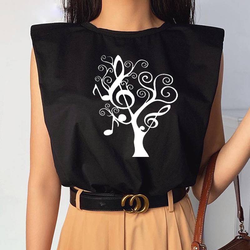 Music Notes Sleeveless Top