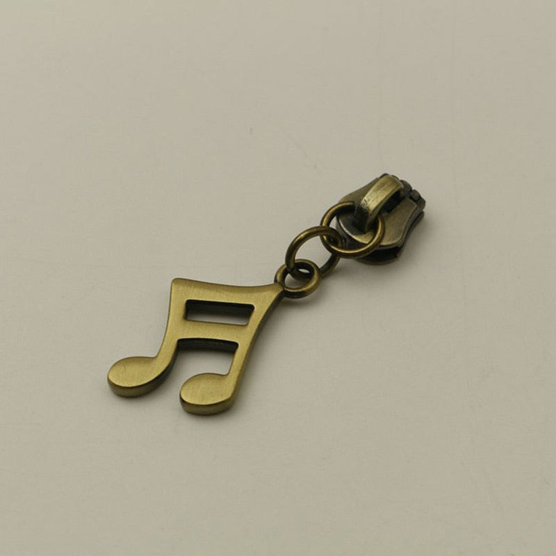 Musical Notes Metal Zipper