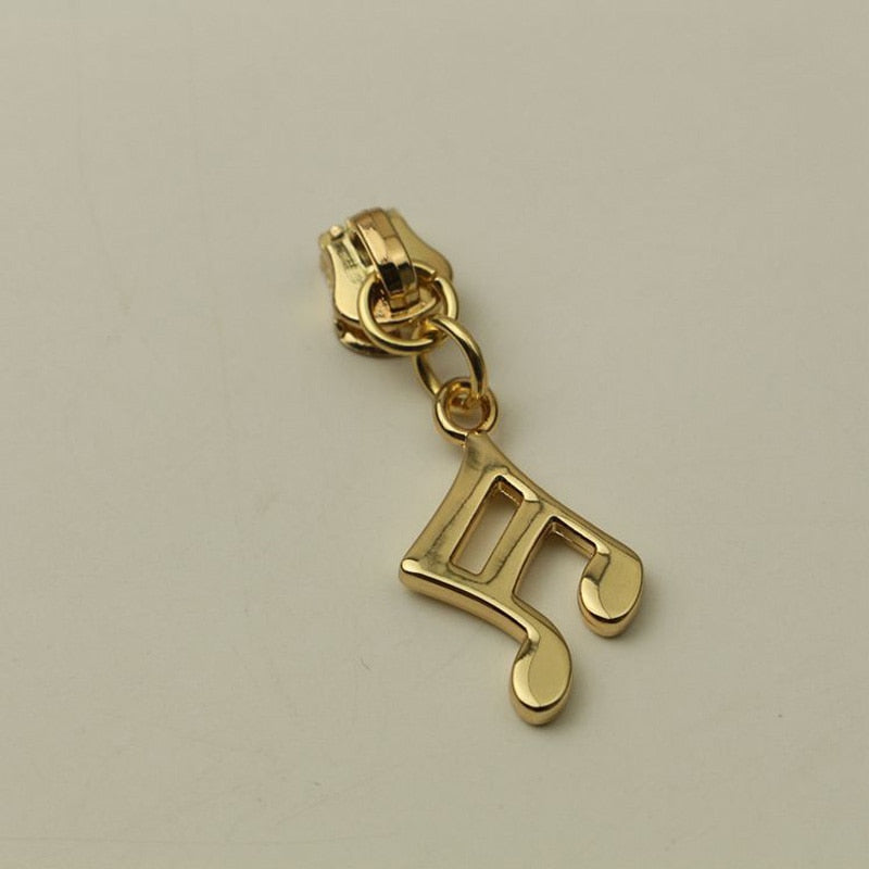 Musical Notes Metal Zipper