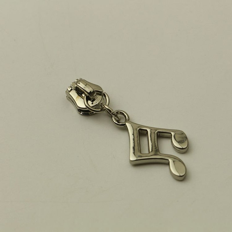 Musical Notes Metal Zipper