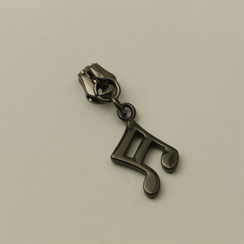 Musical Notes Metal Zipper