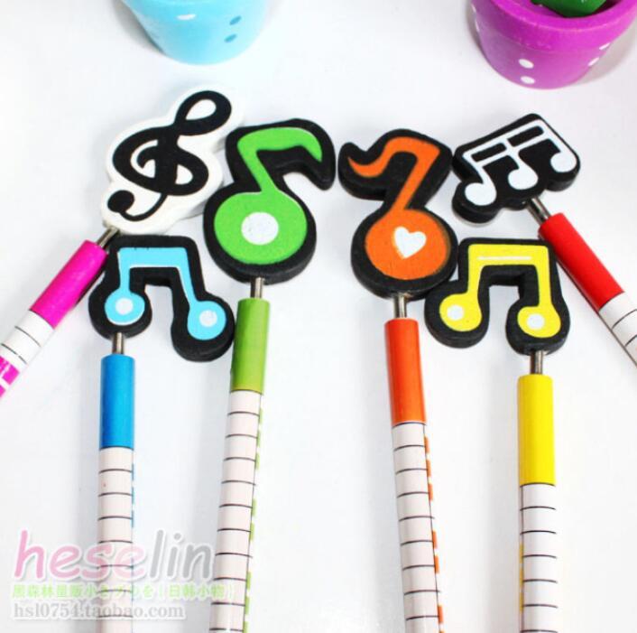 FREE - 6 Pcs / Music Notes Wooden 2B Pencil - Artistic Pod