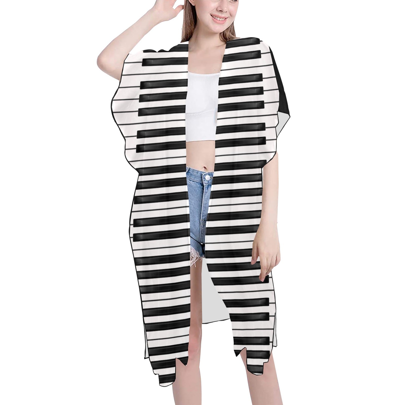 Piano Keys Chiffon Cover Up