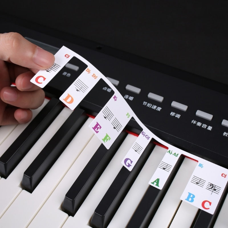 61/88 Keys Removable Piano Key Label Stickers