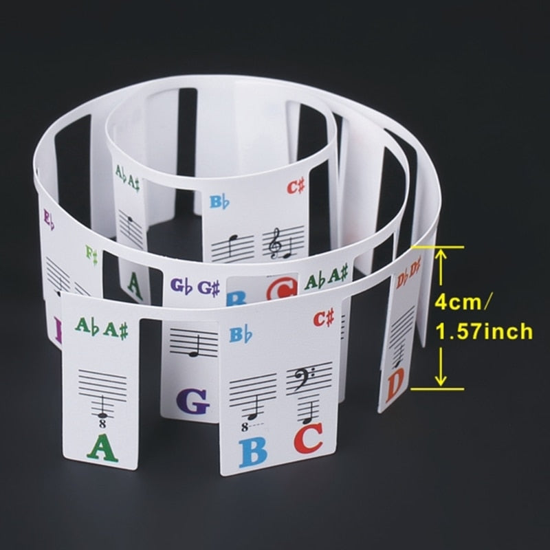 61/88 Keys Removable Piano Key Label Stickers