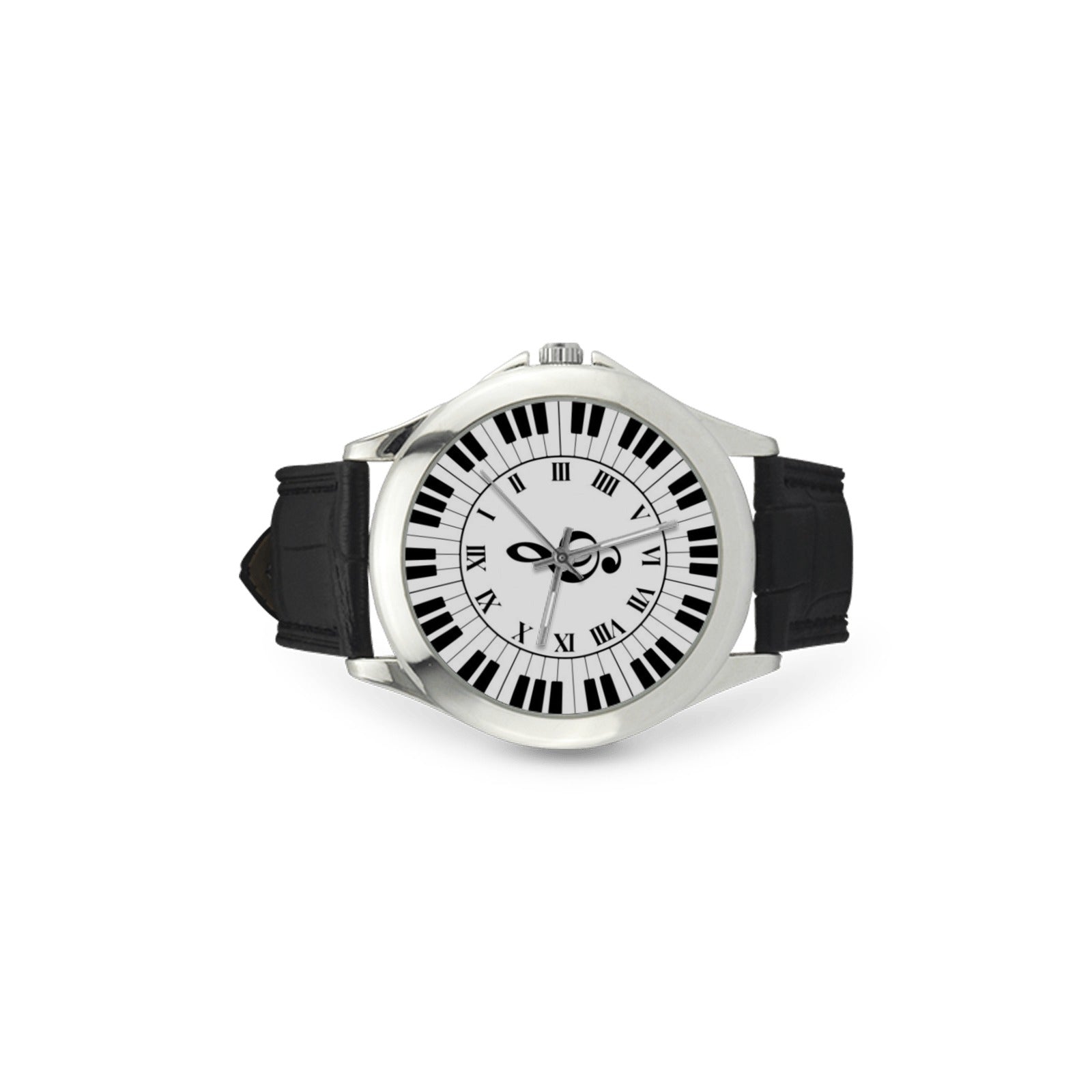 Piano Treble Clef Leather Strap Watch