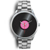 Pink Vinyl Record Silver Watch