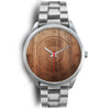 Wood Vinyl Record Silver Watch
