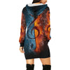Treble Clef Ice And Fire Hooded Dress