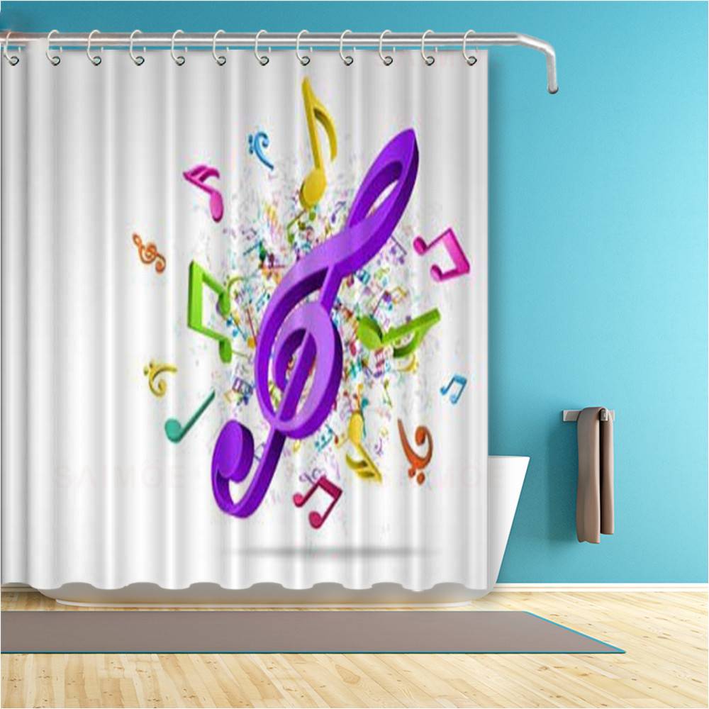 Music Notes Bathroom Curtain
