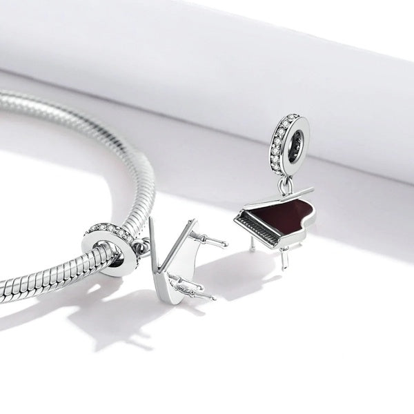 Sterling Silver Piano Pendant Bead