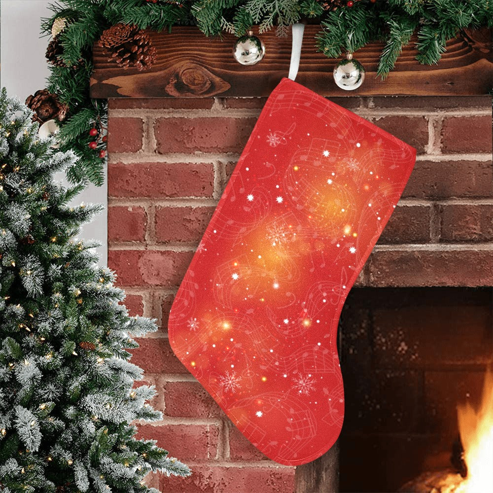 Music Notes Red Christmas Stock