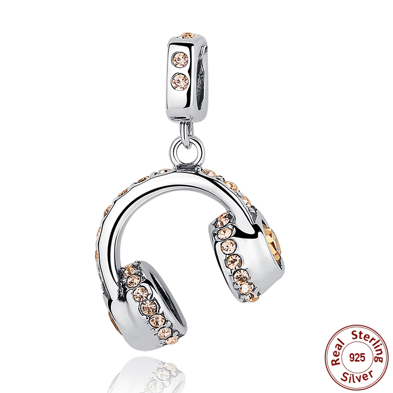 Silver Music Headset Bead