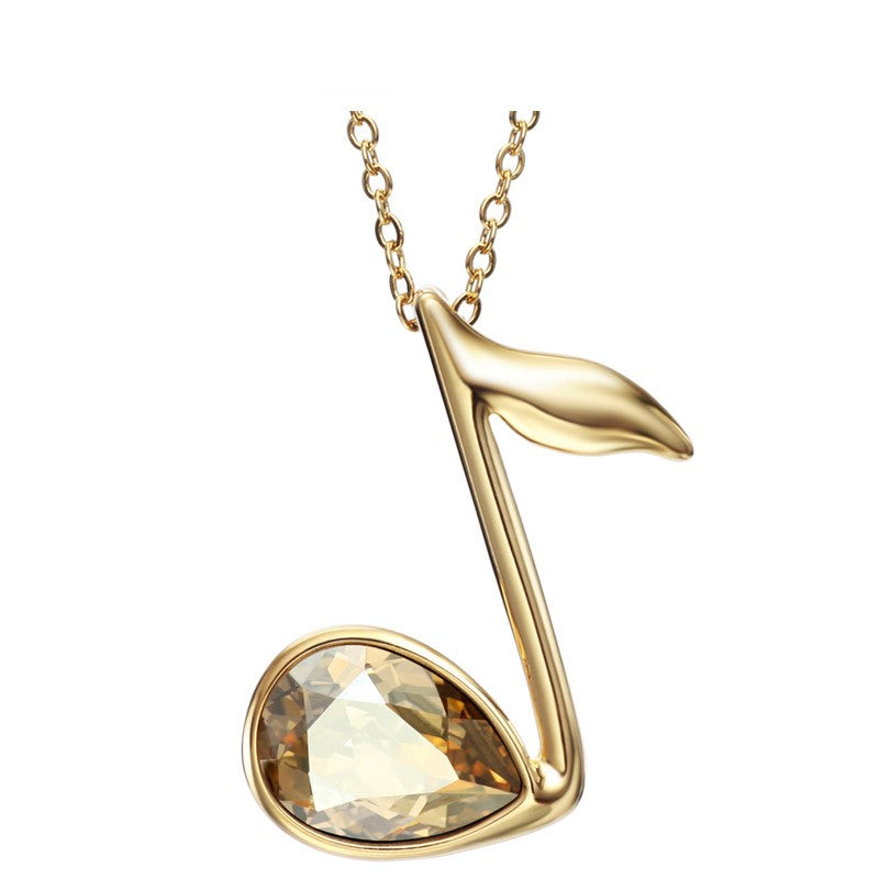 Crystal Music Note Necklace