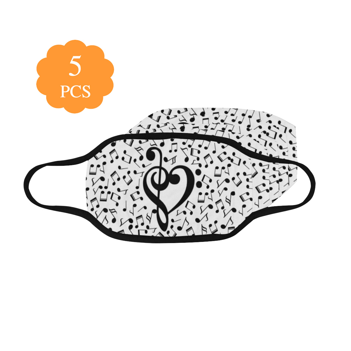 Music Notes Heart Mask - L / Pack of 5 - { shop_name }} - Review