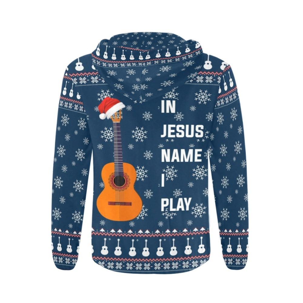 Guitar In Jesus Christmas Zip Hoodie