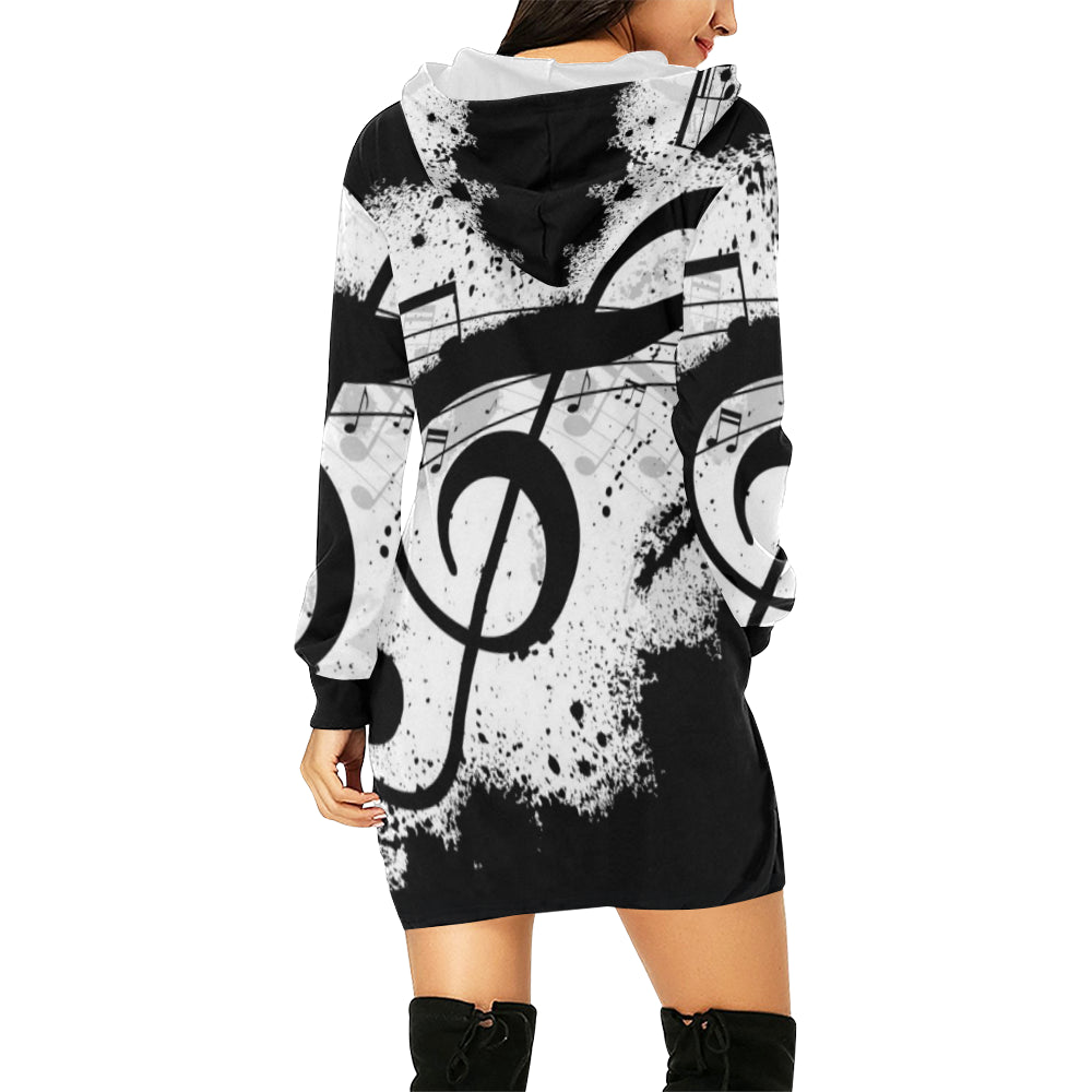 Treble Clef Women's Hoodie Dress