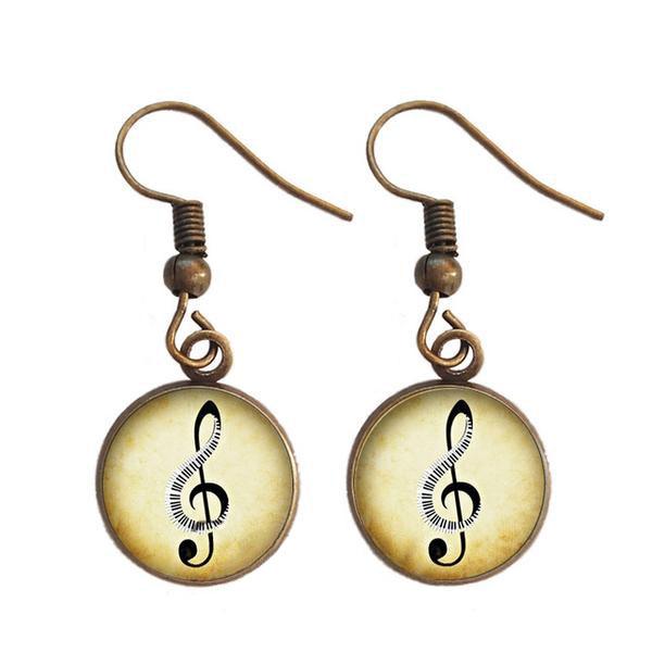 Retro Music Piano Earrings