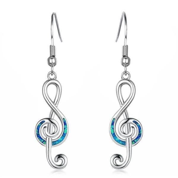 Music Note Long Drop Earrings