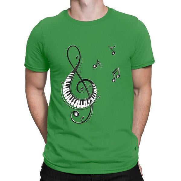 Treble Clef & Piano Design T-shirt