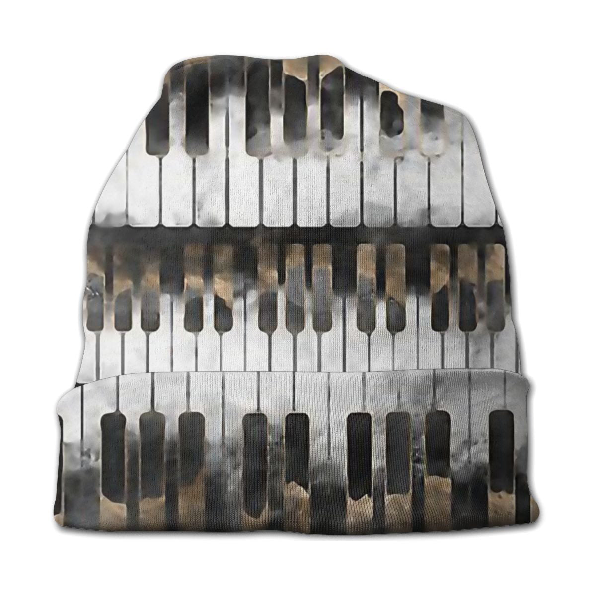 Vintage Piano Keys Print Beanie