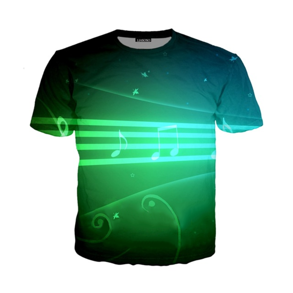 Music Notes 3D Print T-shirt
