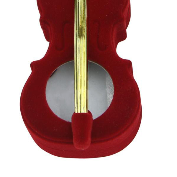 Velvet Violin Shape Jewelry Box