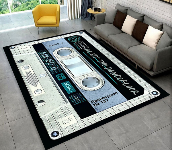 Retro Cassette Tape Area Rug - Artistic Pod