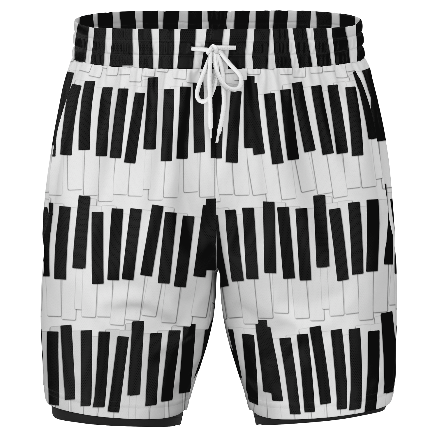 Piano Keys Pattern 2-In-1 Shorts