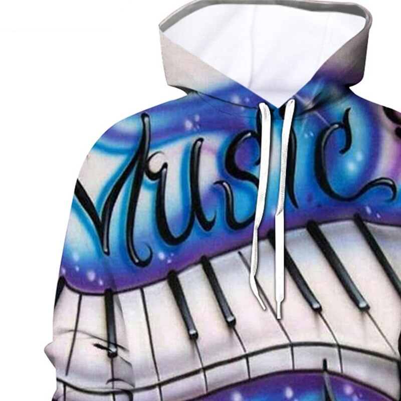 Music Piano Keys 3D Print Hoodie