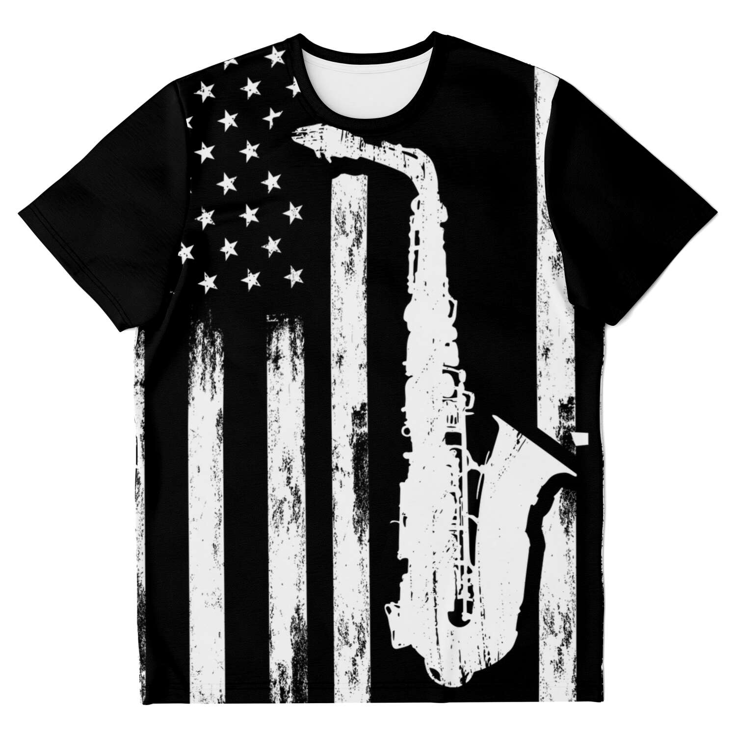 Saxophone American Flag T-Shirt