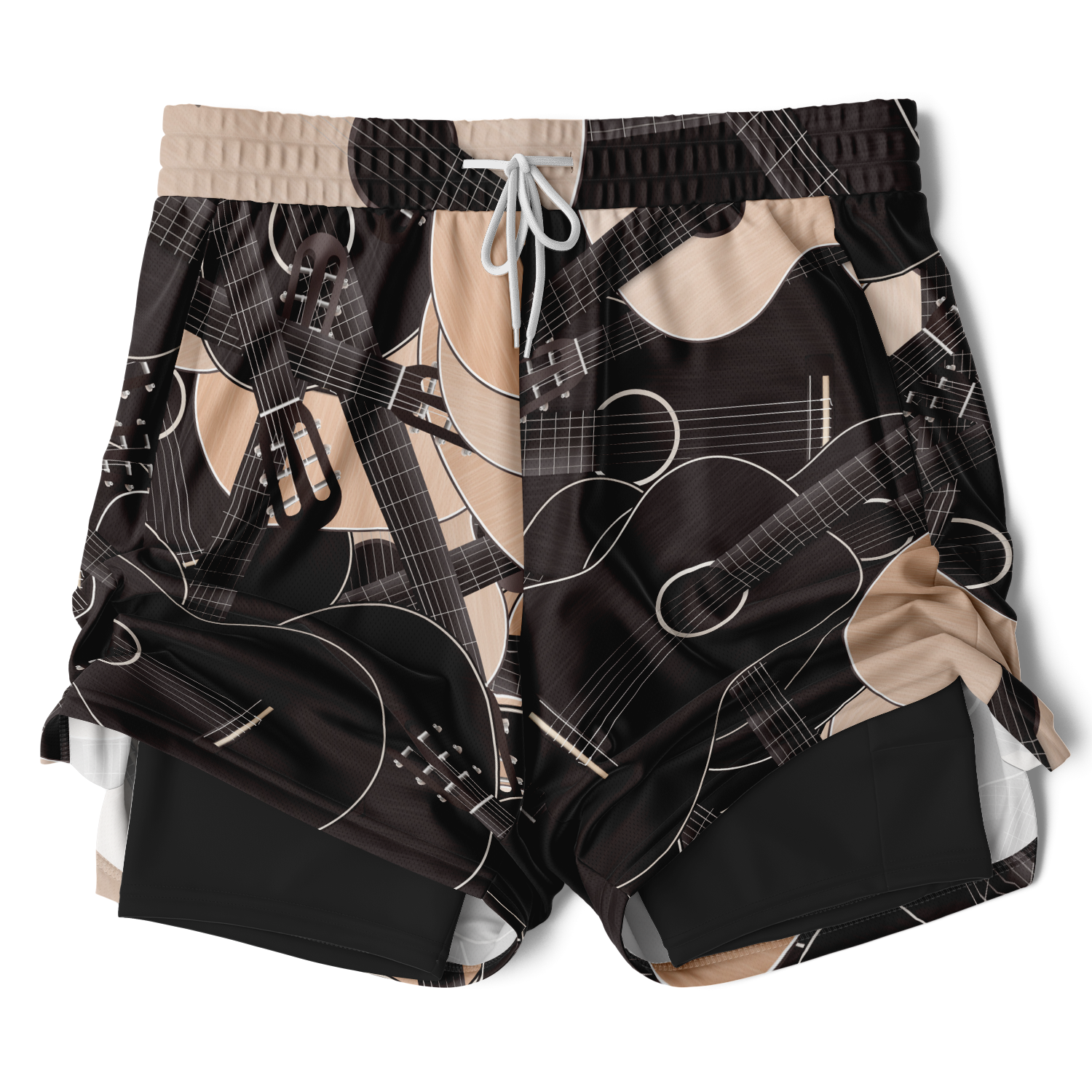 Guitar Pattern 2-In-1 Shorts