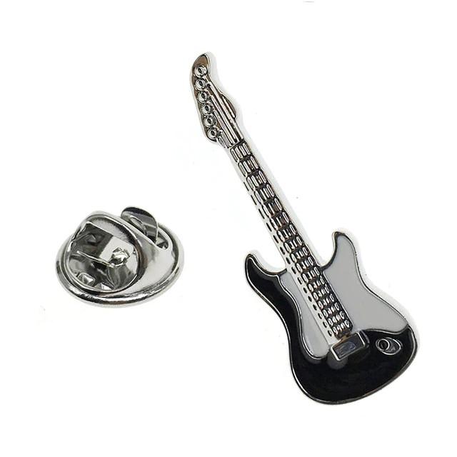 Black Guitar Brooch