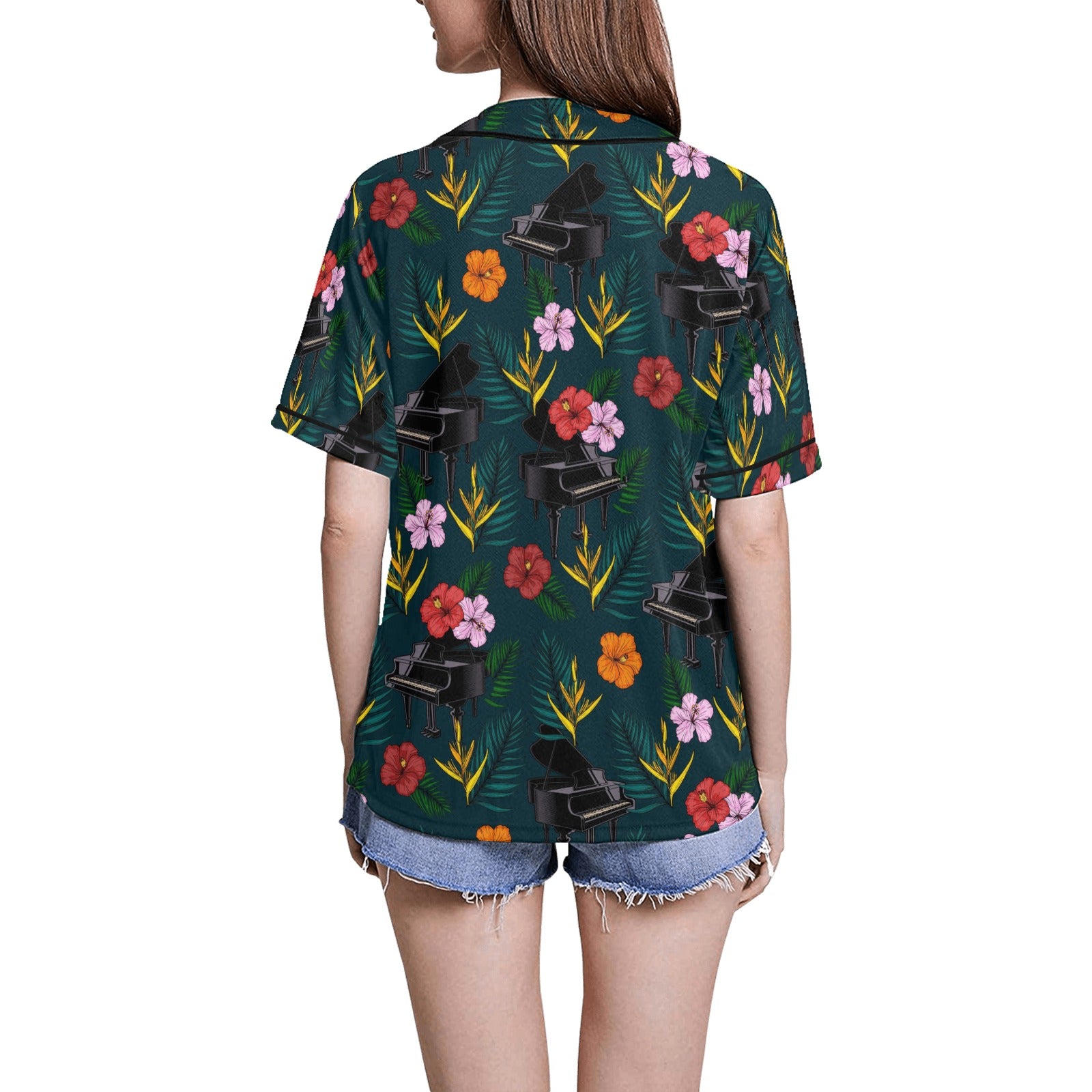 Piano Floral Baseball Jersey