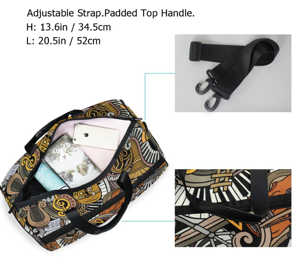 Music Instrument Print Fitness Bag