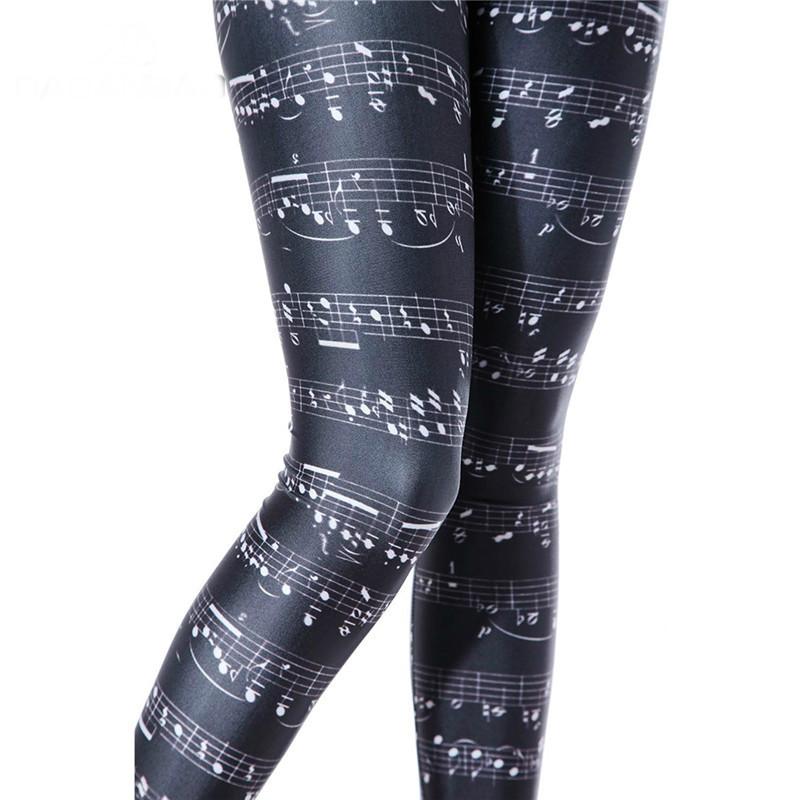 High Waist Music Note Sheet Leggings - Artistic Pod