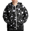 Vinyl Pattern Plus-Size Zip Hoodie