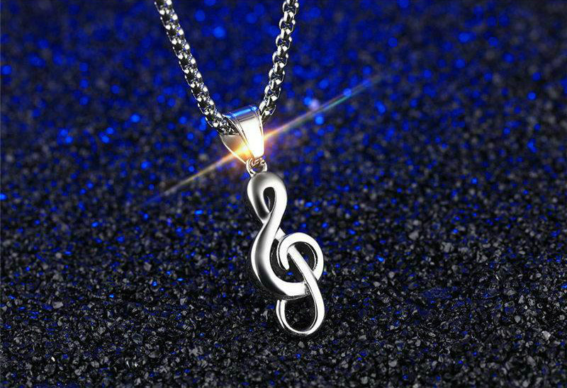Treble Clef Rock Necklace