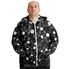 Vinyl Pattern Plus-Size Zip Hoodie