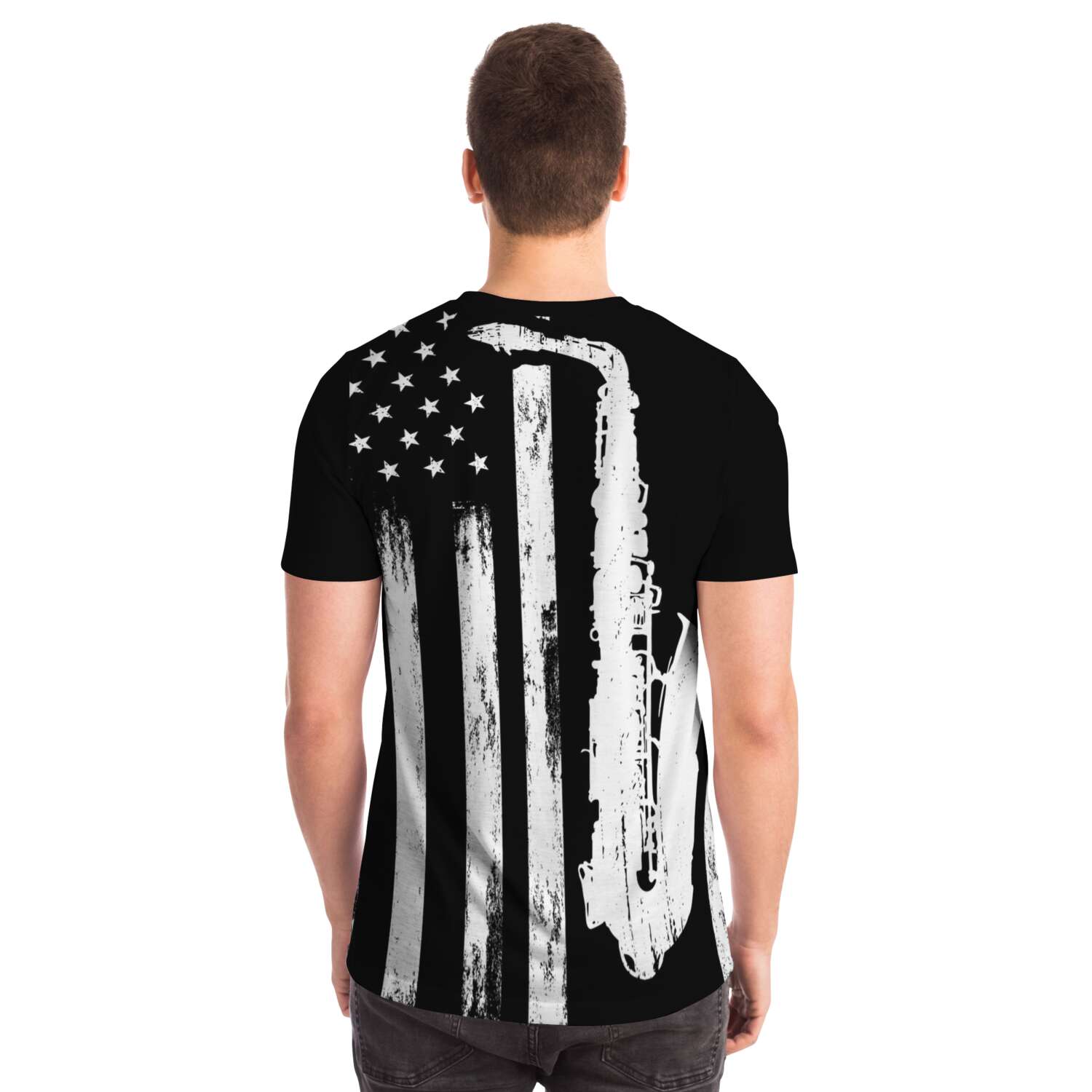 Saxophone American Flag T-Shirt