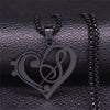 Music Notes Heart Shape Necklace - 50cm - { shop_name }} - Review